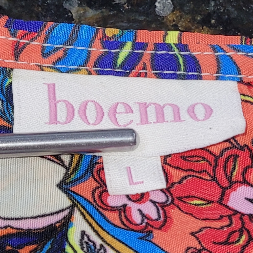 Large Boemo Anthropologie 3/4 Sleeve Tiered A Line Maxi Dress Floral Peasant y2k - Picture 7 of 7